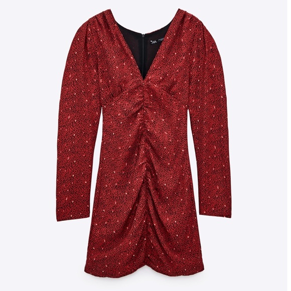 ZARA ruching Printed dress - Picture 12 of 14